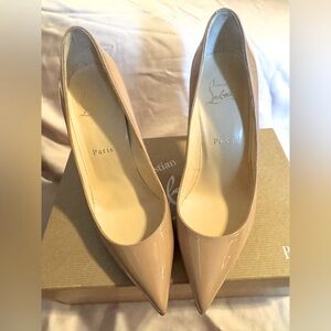 Christian Louboutin Tan Patent Leather Heels